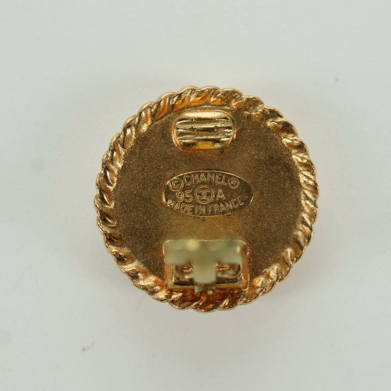 【日本直送】香奈兒 COCO 標誌耳環，金屬金 CC 正品 am11179M-11