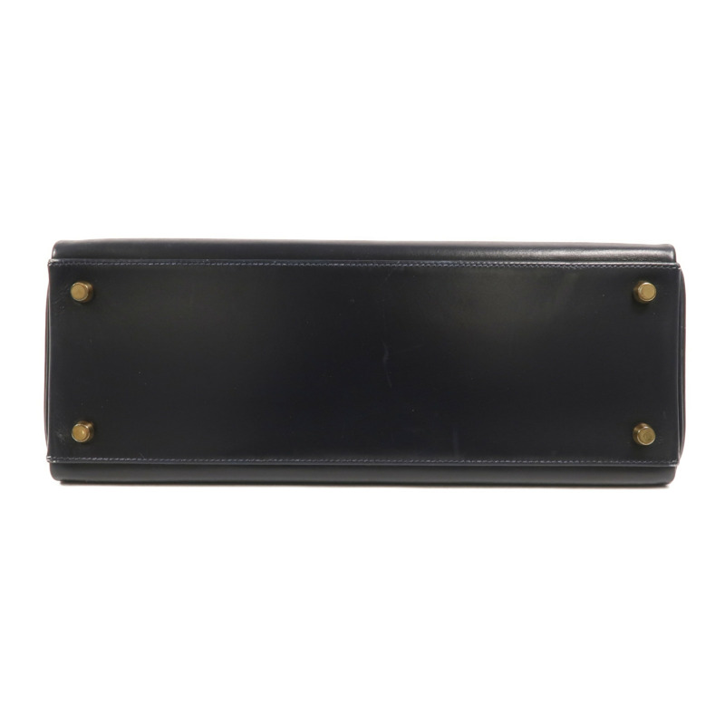 HERMES Box皮革Kelly 32手挽袋Navy-3