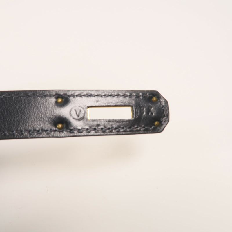 HERMES Box皮革Kelly 32手挽袋Navy-6