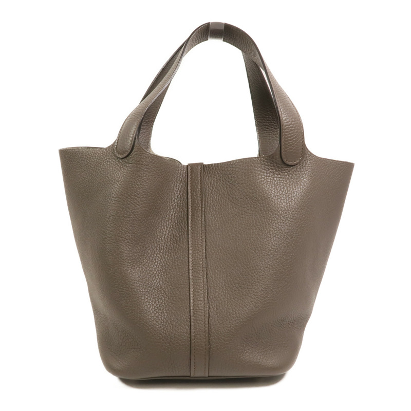 HERMES Clemence皮革Picotin MM肩背袋Etain-1