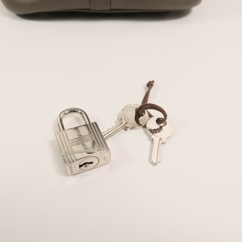 HERMES Clemence皮革Picotin MM肩背袋Etain-10