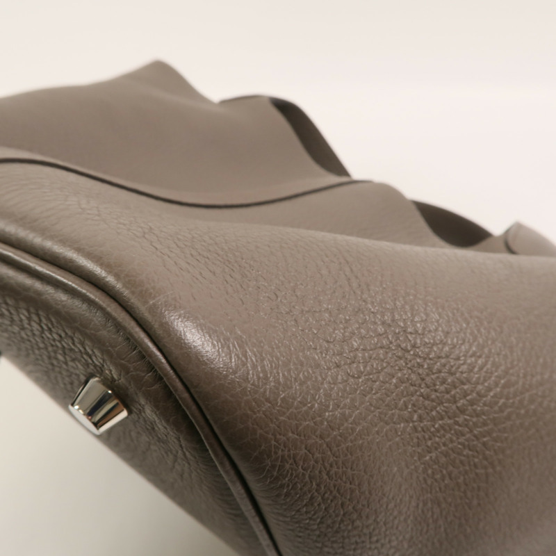 HERMES Clemence皮革Picotin MM肩背袋Etain-13