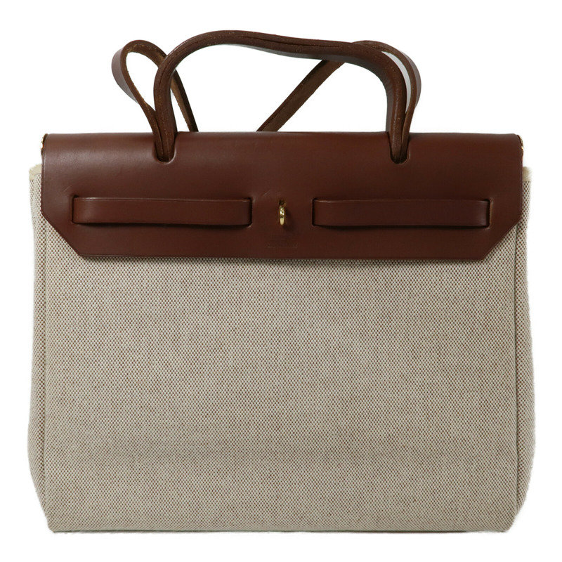 HERMES 帆布Herbag PM手挽肩背兩用袋Chocolat-1