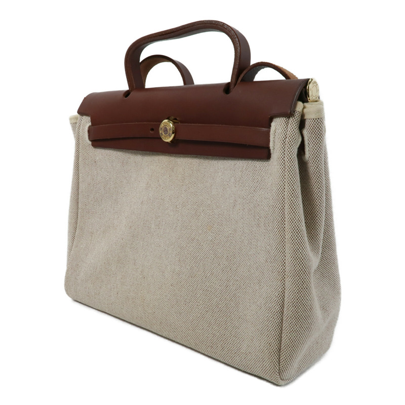 HERMES 帆布Herbag PM手挽肩背兩用袋Chocolat-2