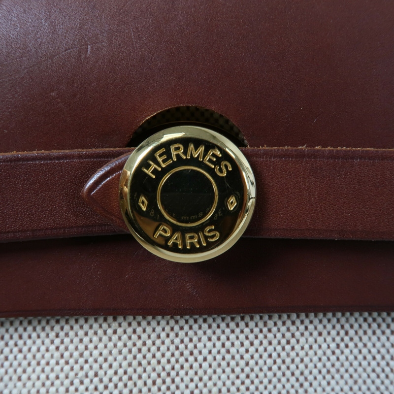 HERMES 帆布Herbag PM手挽肩背兩用袋Chocolat-5