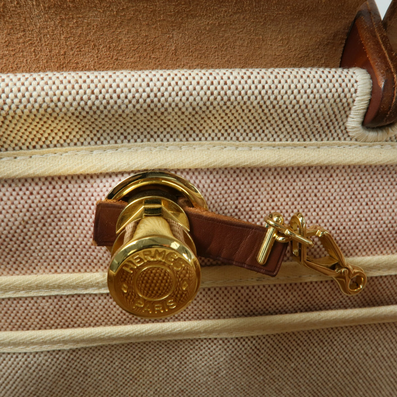 HERMES 帆布Herbag PM手挽肩背兩用袋Chocolat-6