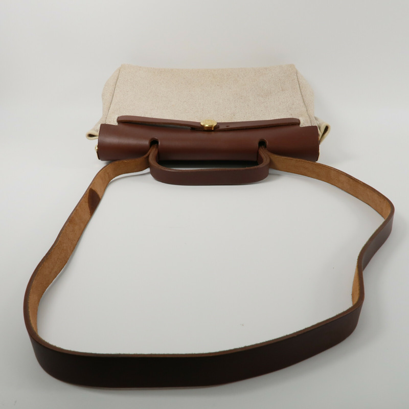 HERMES 帆布Herbag PM手挽肩背兩用袋Chocolat-11