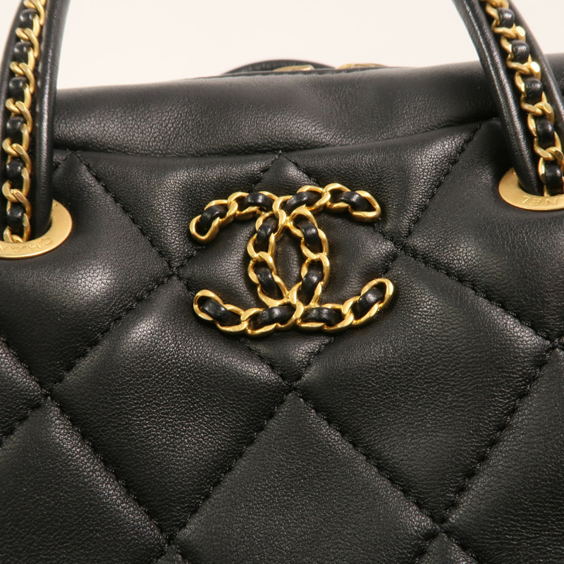 CHANEL 羊皮皮革Bowling鏈帶手挽肩背兩用袋-8