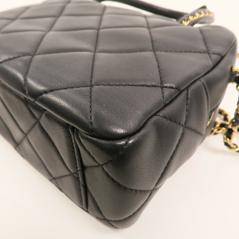 CHANEL 羊皮皮革Bowling鏈帶手挽肩背兩用袋-11