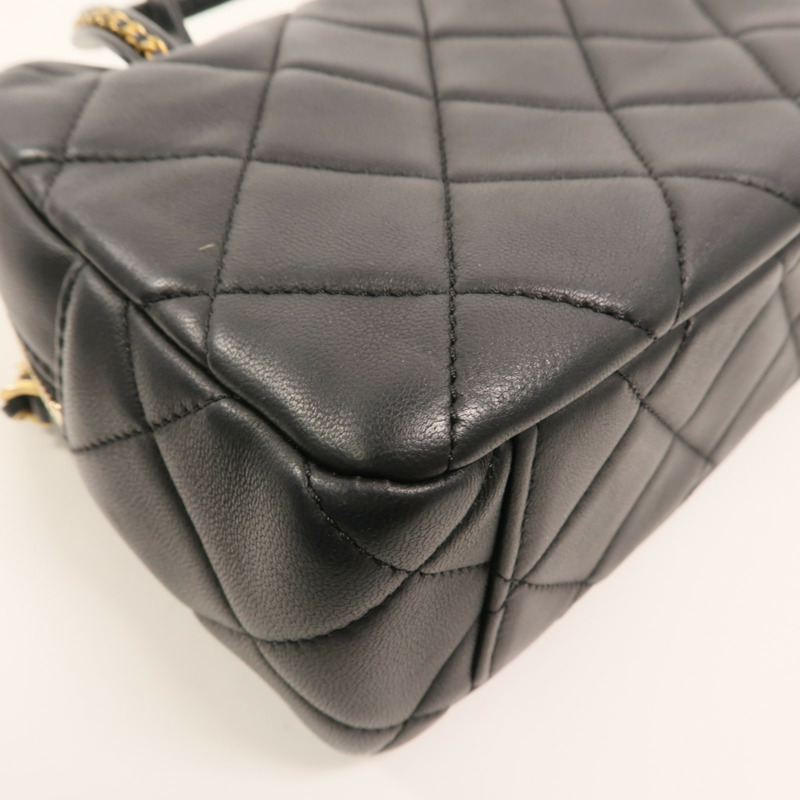 CHANEL 羊皮皮革Bowling鏈帶手挽肩背兩用袋-12