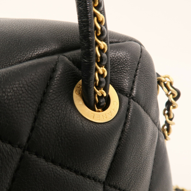 CHANEL 羊皮皮革Bowling鏈帶手挽肩背兩用袋-13