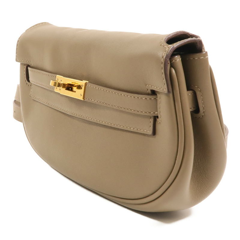 HERMES Swift皮革Kelly Moove肩背袋Etoupe-2