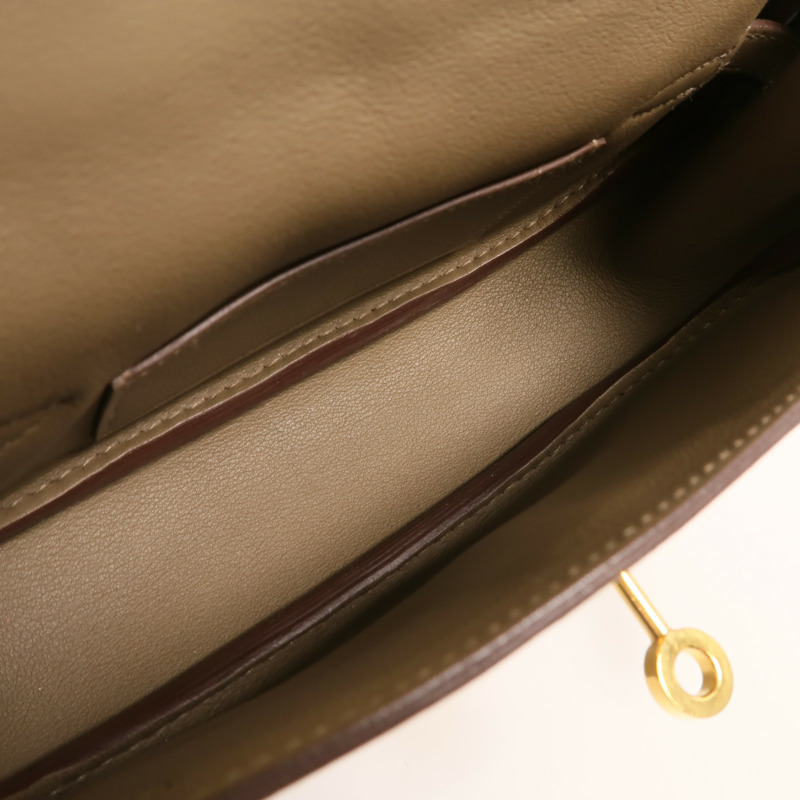 HERMES Swift皮革Kelly Moove肩背袋Etoupe-4