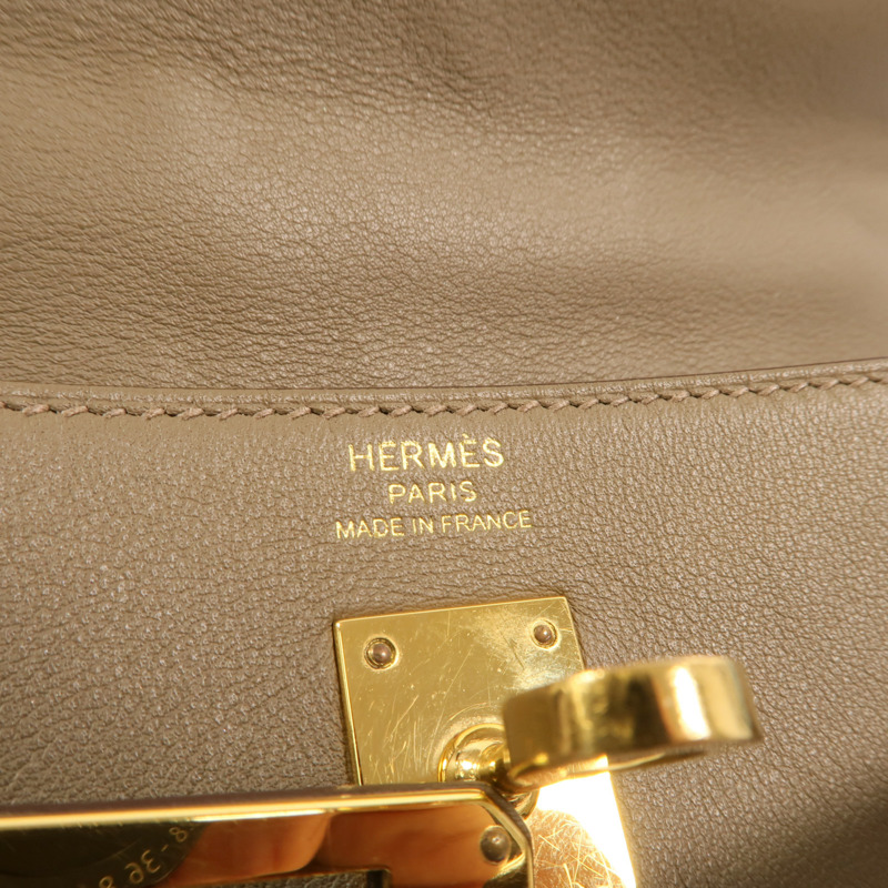 HERMES Swift皮革Kelly Moove肩背袋Etoupe-5