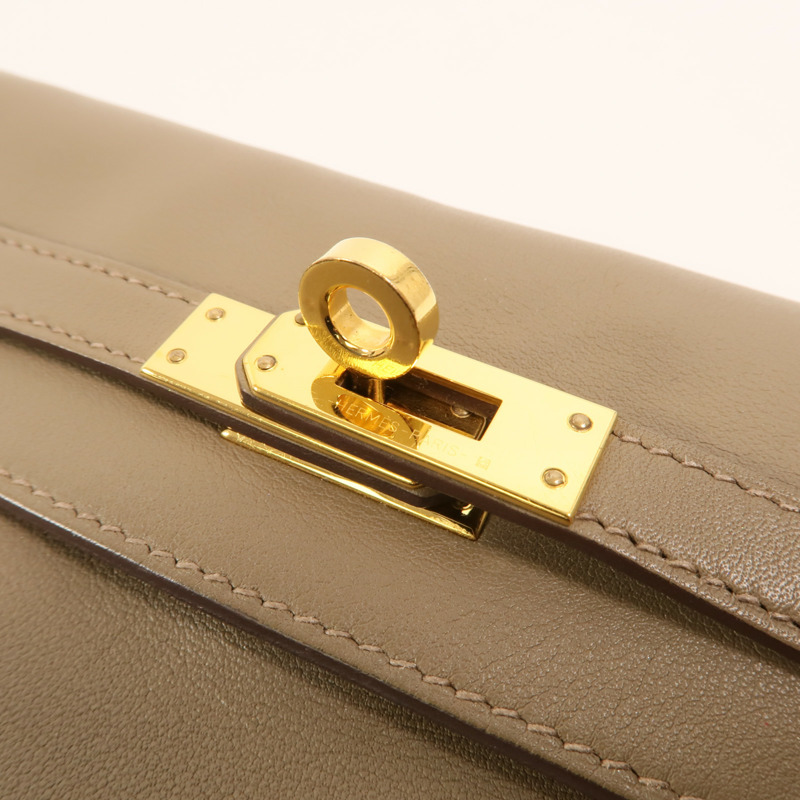 HERMES Swift皮革Kelly Moove肩背袋Etoupe-8