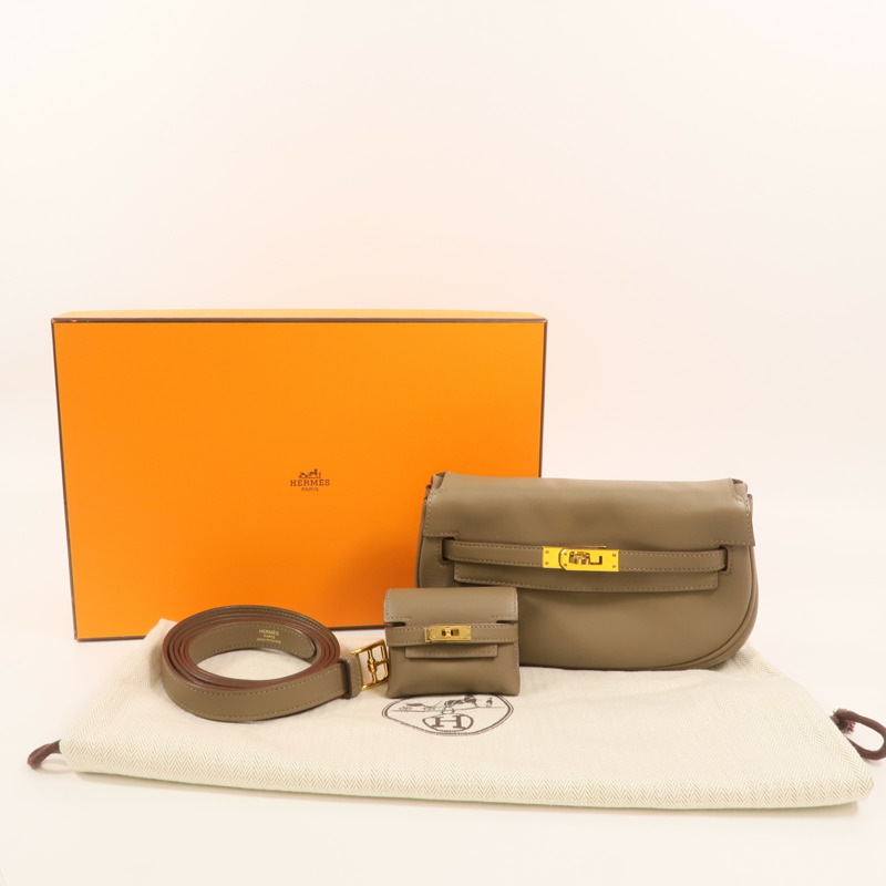 HERMES Swift皮革Kelly Moove肩背袋Etoupe-12