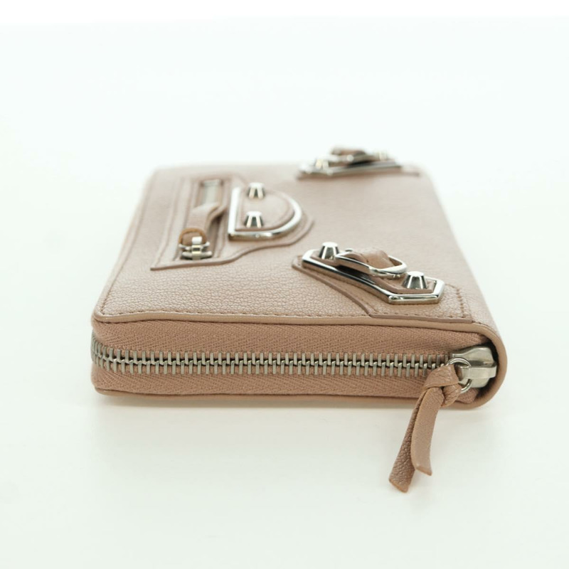 【日本直送】巴黎世家 (BALENCIAGA) Continental 長錢包，真皮材質，粉紅色/銀色，貨號 390187，正品 SW2300M-2