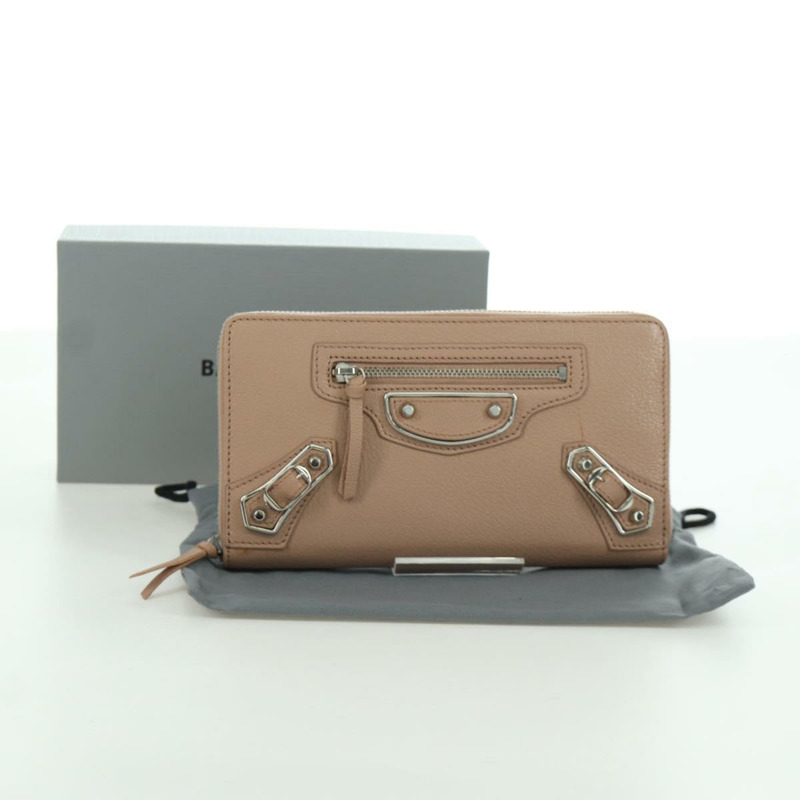 【日本直送】巴黎世家 (BALENCIAGA) Continental 長錢包，真皮材質，粉紅色/銀色，貨號 390187，正品 SW2300M-11