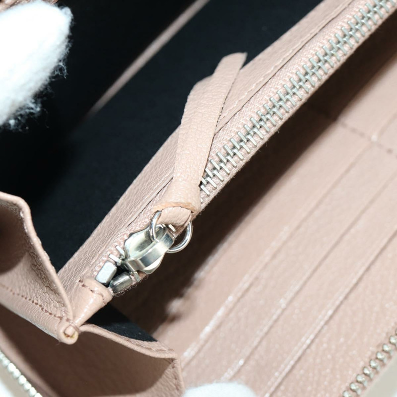 【日本直送】巴黎世家 (BALENCIAGA) Continental 長錢包，真皮材質，粉紅色/銀色，貨號 390187，正品 SW2300M-23