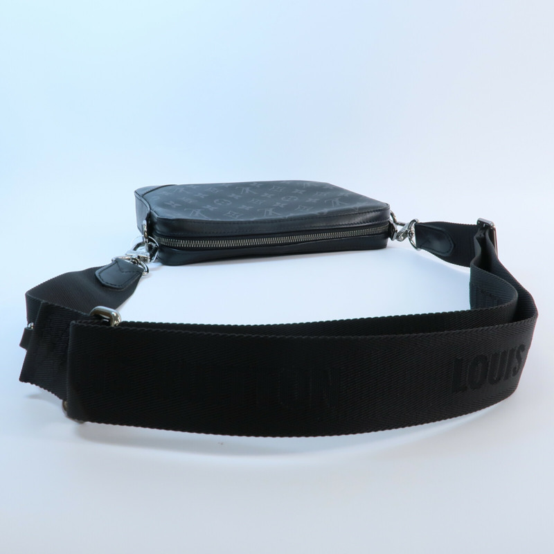 LOUIS VUITTON Monogram Eclipse Reverse Trio Messenger肩背袋-10