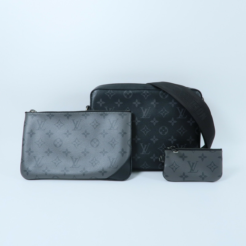 LOUIS VUITTON Monogram Eclipse Reverse Trio Messenger肩背袋-11