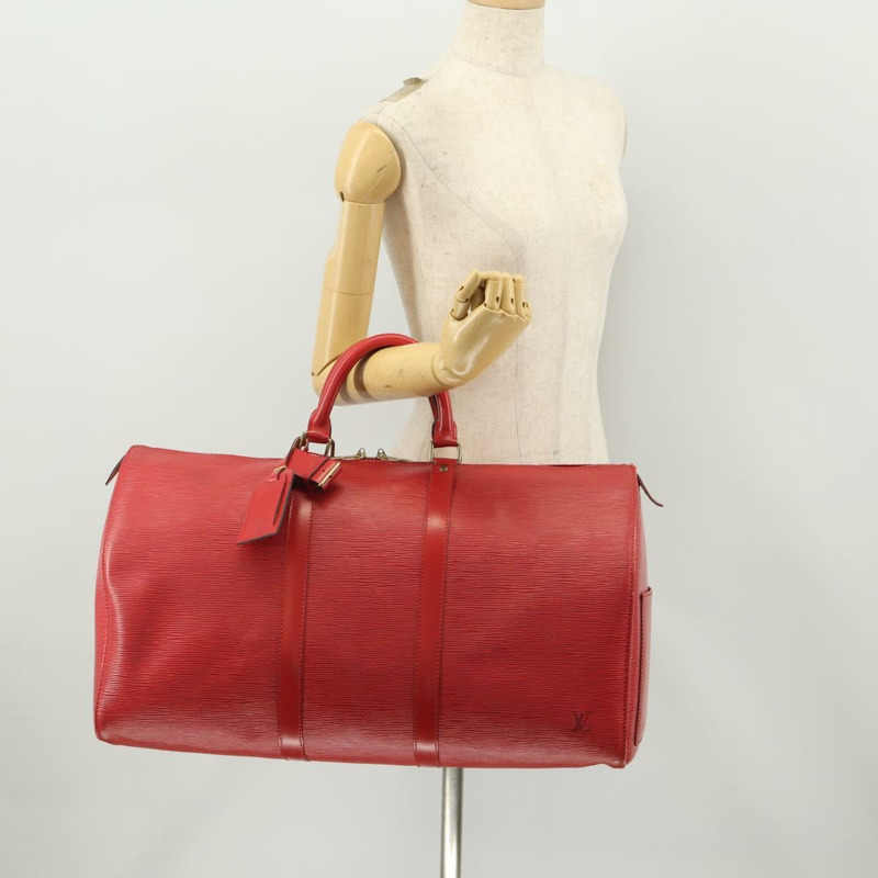 【日本直送】路易威登 Epi Keepall 50 波士頓包 紅 M42967 LV 正品 SW2143V-21