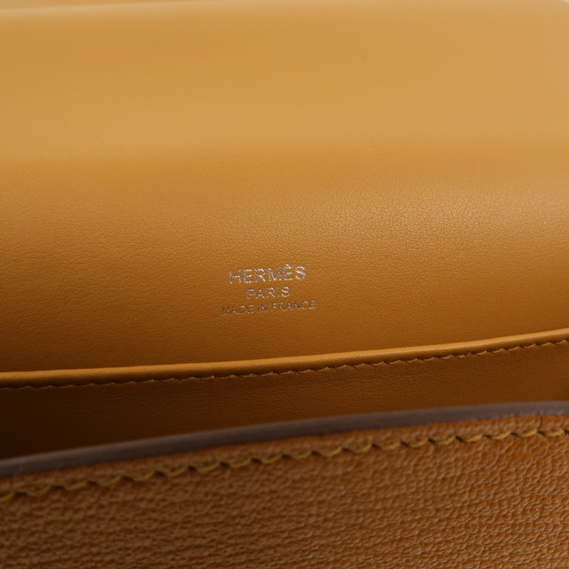 HERMES Chevre皮革Geta肩背袋Caramel-5