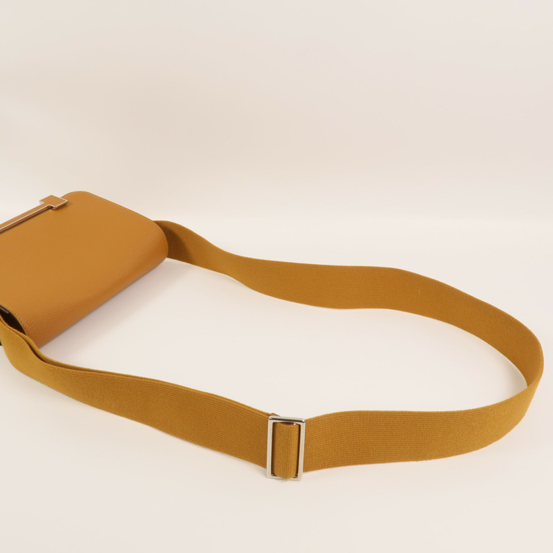 HERMES Chevre皮革Geta肩背袋Caramel-7