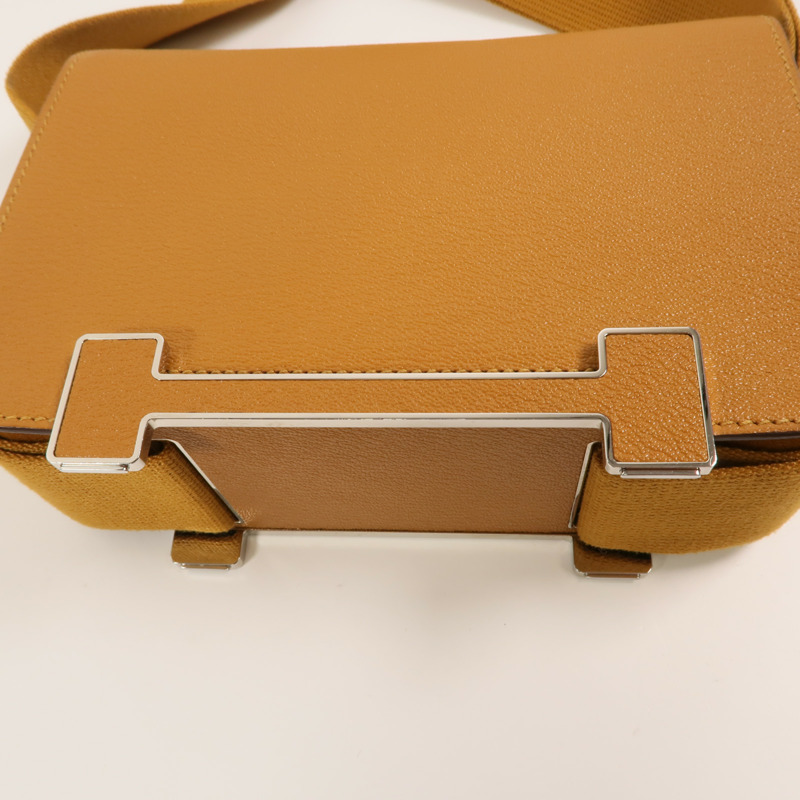 HERMES Chevre皮革Geta肩背袋Caramel-8