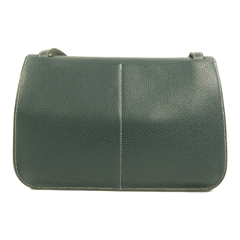 HERMES Clemence皮革Halzan 31手挽肩背兩用袋Vert Cypres-1