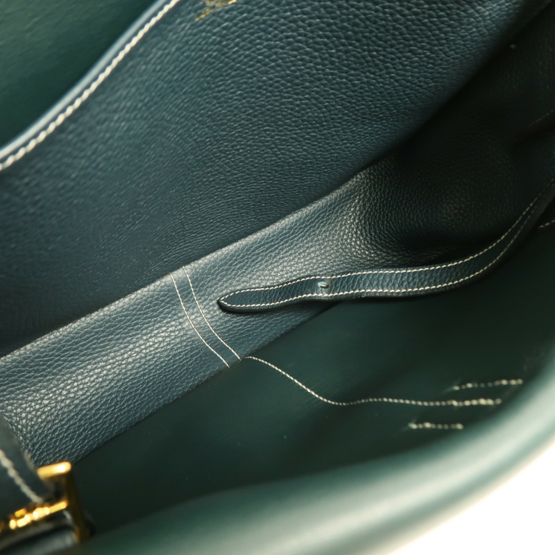 HERMES Clemence皮革Halzan 31手挽肩背兩用袋Vert Cypres-4