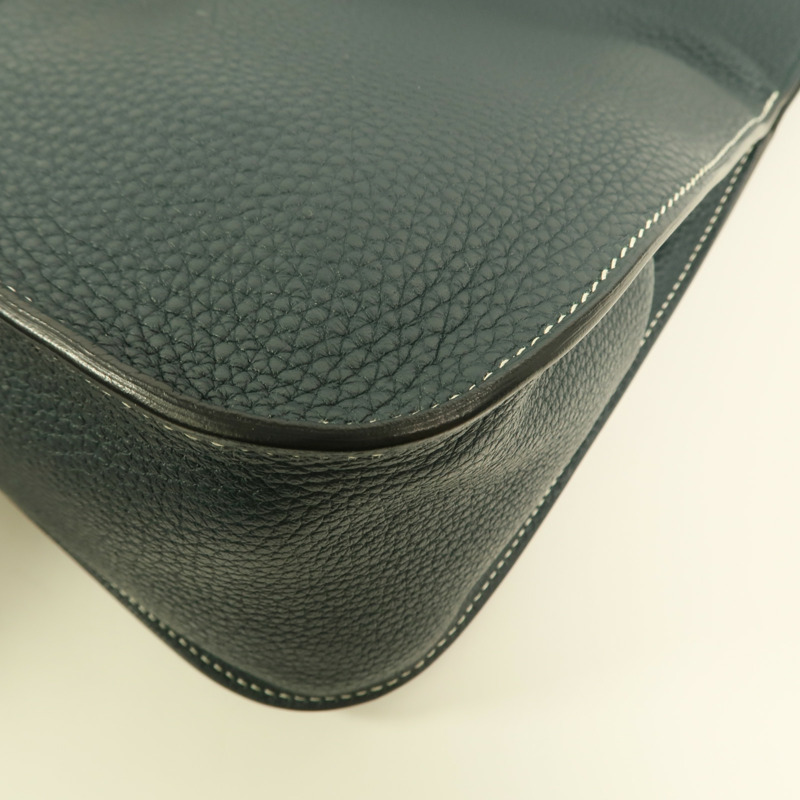 HERMES Clemence皮革Halzan 31手挽肩背兩用袋Vert Cypres-9