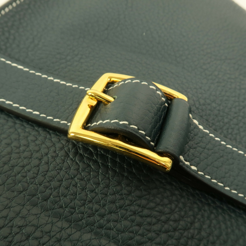 HERMES Clemence皮革Halzan 31手挽肩背兩用袋Vert Cypres-13