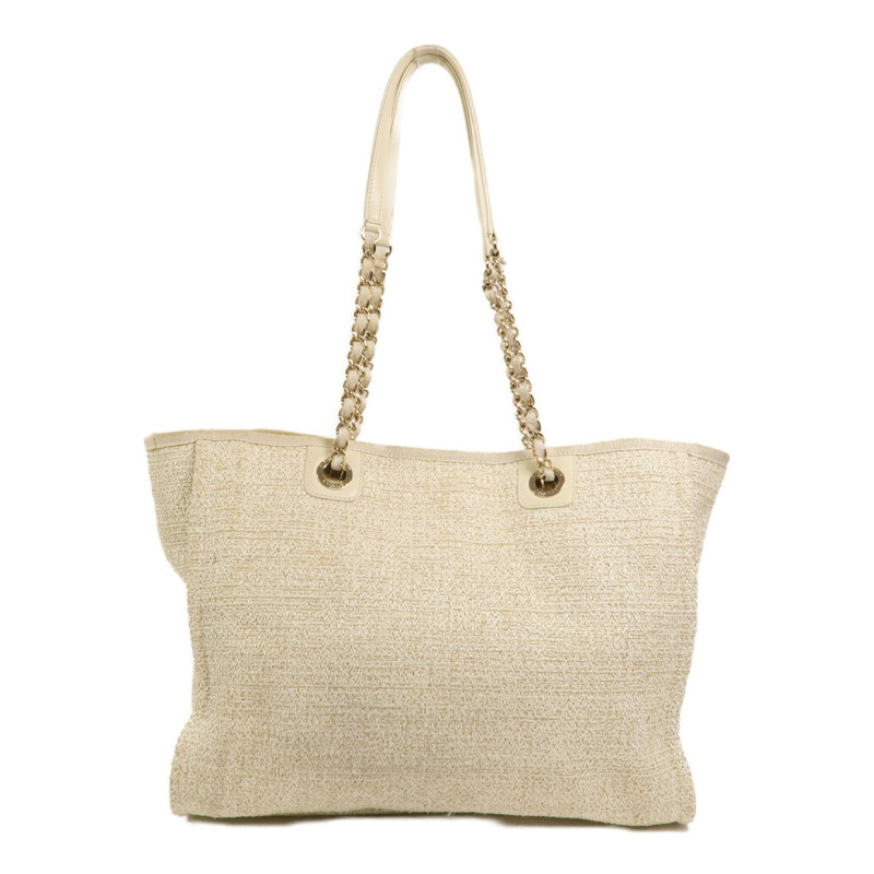 CHANEL 帆布Deauville MM手挽袋-1