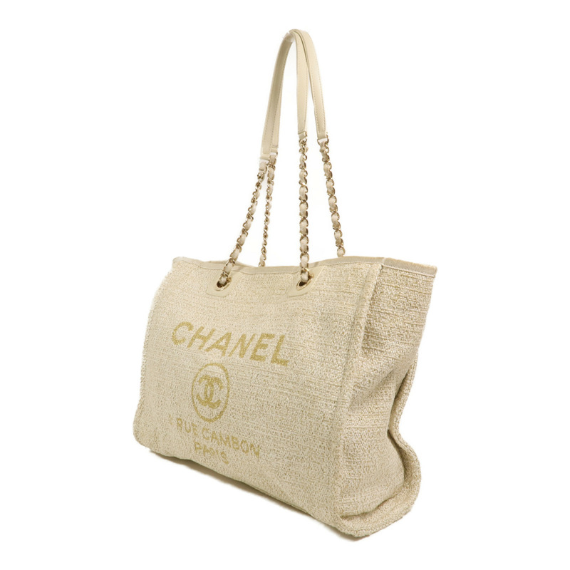 CHANEL 帆布Deauville MM手挽袋-2