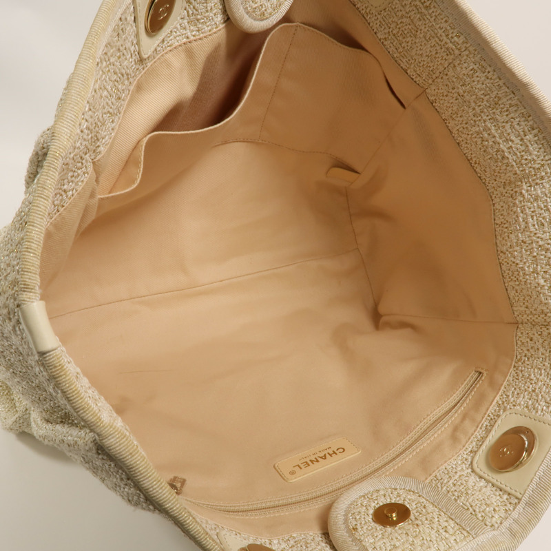 CHANEL 帆布Deauville MM手挽袋-4