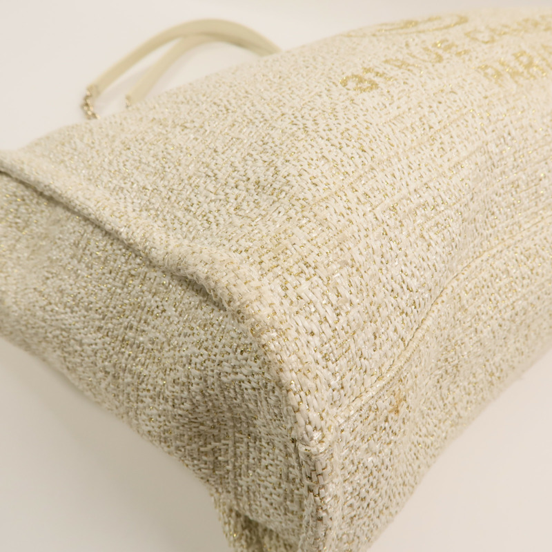 CHANEL 帆布Deauville MM手挽袋-12