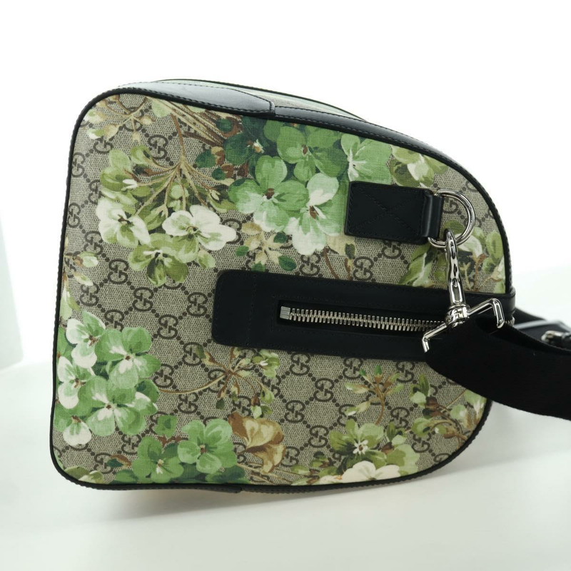 【日本直送】GUCCI GG Blooms GG Supreme 手提包 PVC 兩用米色銀色 406380 正品 ARZ752SAM-3