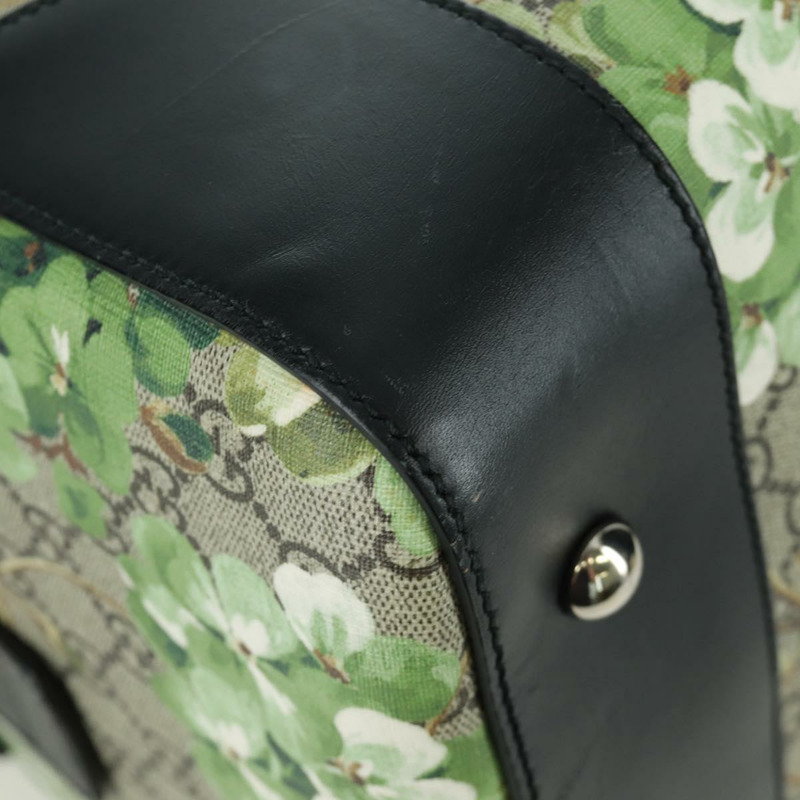 【日本直送】GUCCI GG Blooms GG Supreme 手提包 PVC 兩用米色銀色 406380 正品 ARZ752SAM-18