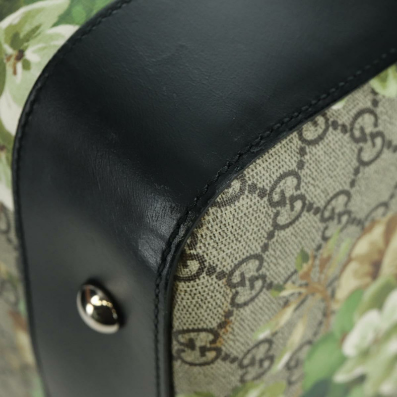【日本直送】GUCCI GG Blooms GG Supreme 手提包 PVC 兩用米色銀色 406380 正品 ARZ752SAM-19