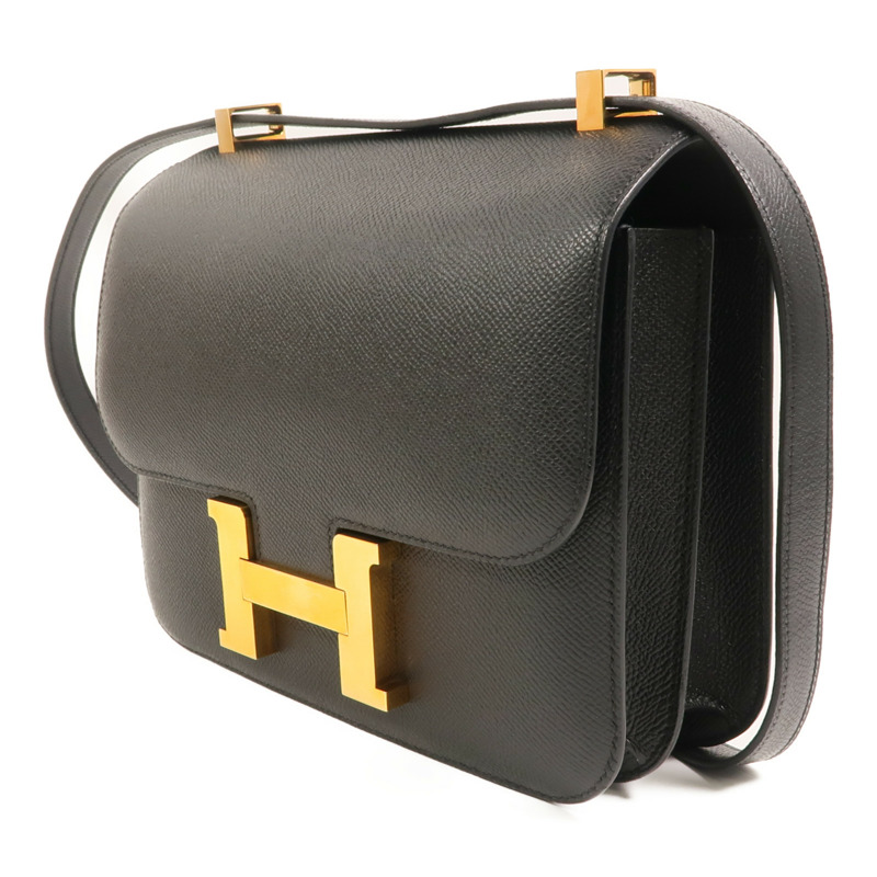 HERMES Epsom皮革Constance 24肩背袋Noir-2