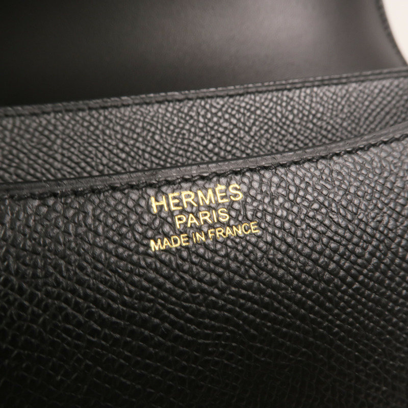 HERMES Epsom皮革Constance 24肩背袋Noir-5