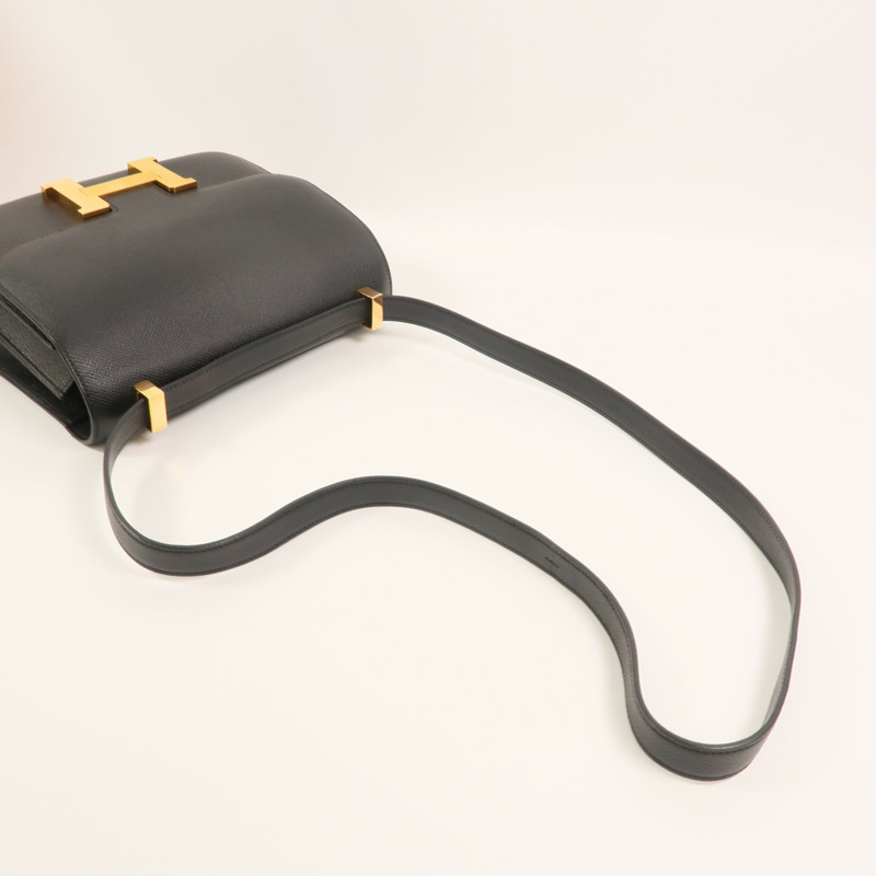 HERMES Epsom皮革Constance 24肩背袋Noir-7