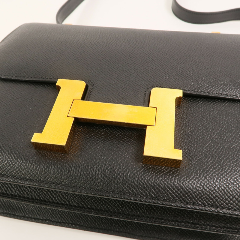 HERMES Epsom皮革Constance 24肩背袋Noir-8