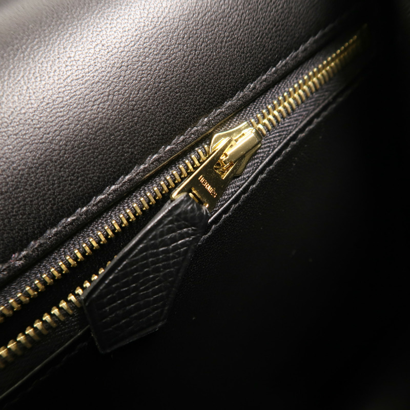HERMES Epsom皮革Constance 24肩背袋Noir-10