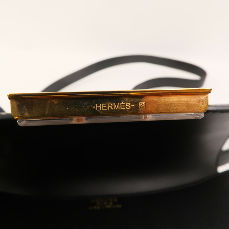 HERMES Epsom皮革Constance 24肩背袋Noir-11