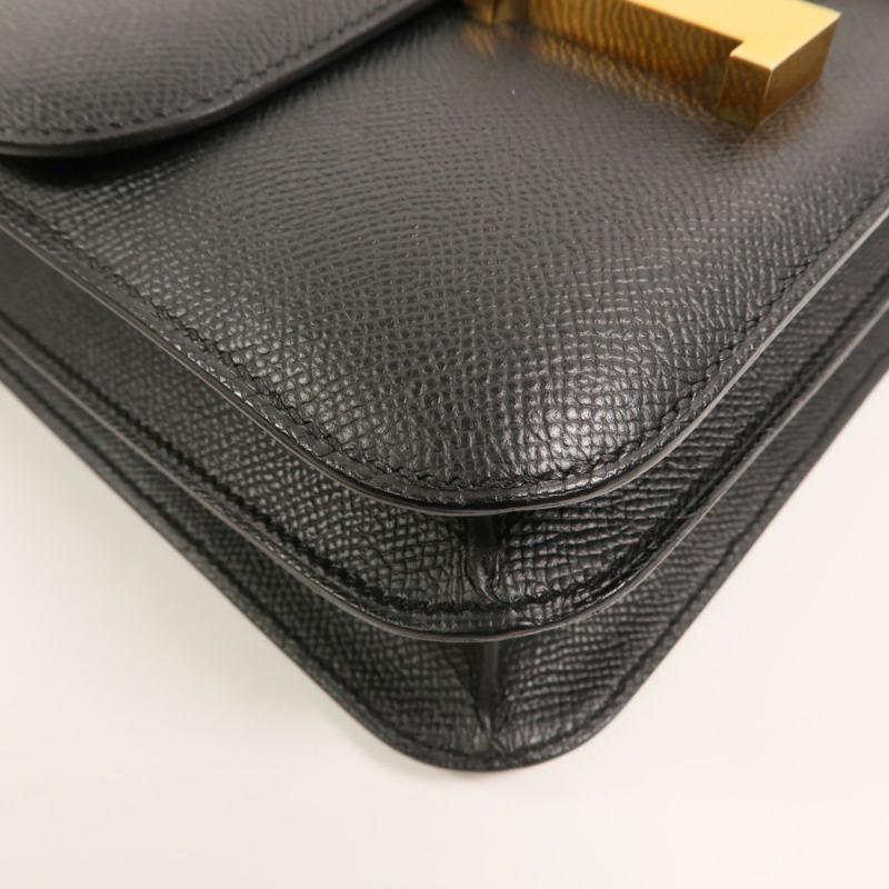 HERMES Epsom皮革Constance 24肩背袋Noir-13