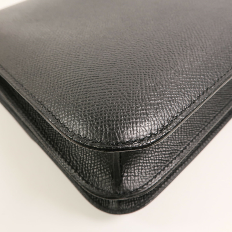 HERMES Epsom皮革Constance 24肩背袋Noir-15