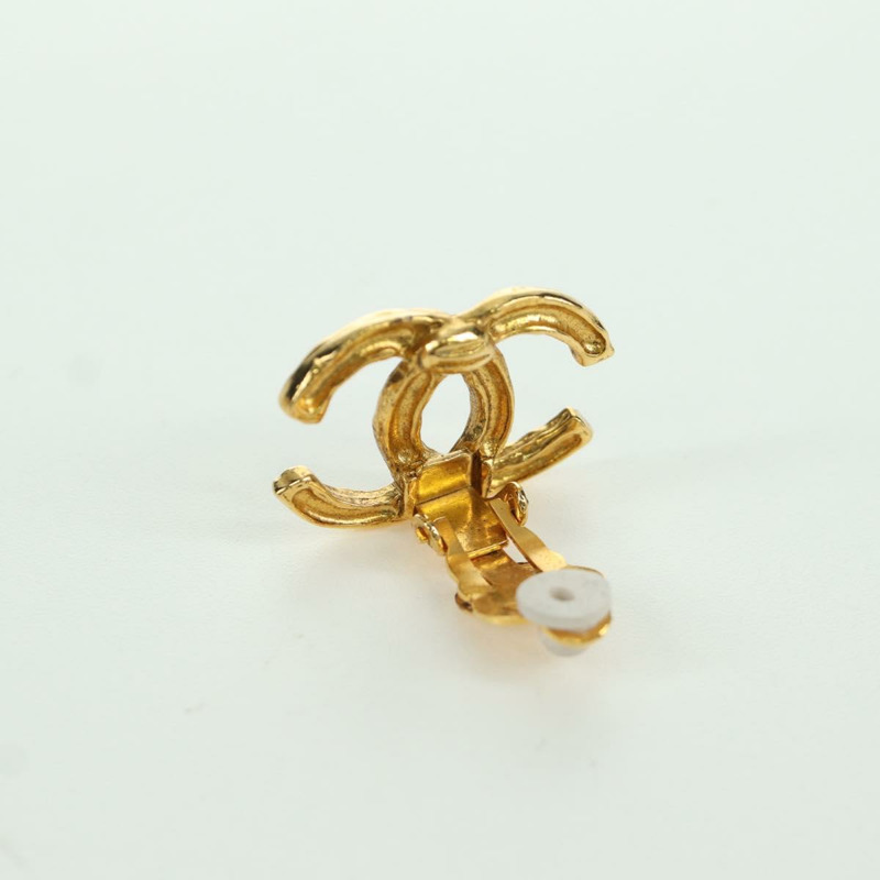 【日本直送】香奈兒 (CHANEL) 耳環，金屬金色，雙C標誌，正品 YKZ407M-8