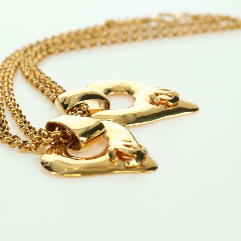 【日本直送】香奈兒心型項鍊 金屬金 CC Auth YKZ408M-13